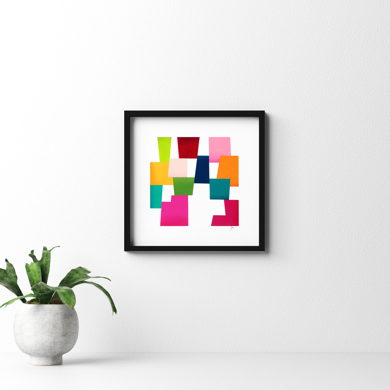 Color Blocks by Lee Lessem, Black, 16" H x 16" W x 1.25" D