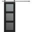 Porte de grange en bois manufacturé et en verre givré 3 Lite avec trousse de quincaillerie Avon 3 Lite-96807703-98303473