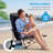 Portable Low Profile Beach Chair, Folding Breathable Camping Chair With Cup Holder-1510112621