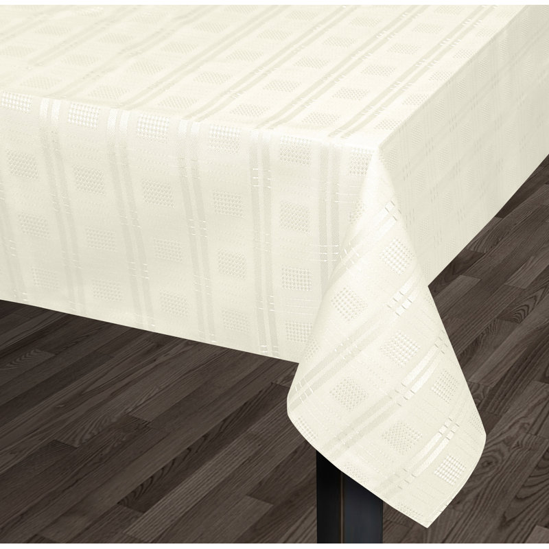 Orlinda Modern Jacquard Hampton Tablecloth Collection, 2cm W x 130cm L, Cream