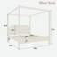 Lit plateforme à baldaquin en bois avec tête de lit élégante et pieds de soutien-487113280-487113281