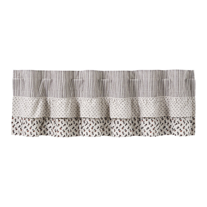 Cantonnière en coton taupe clair Bahari, H 16 po x l 60 po