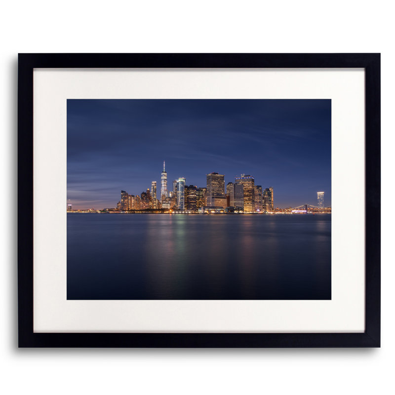Skyline New York At Dusk Print, 16" H x 20" W
