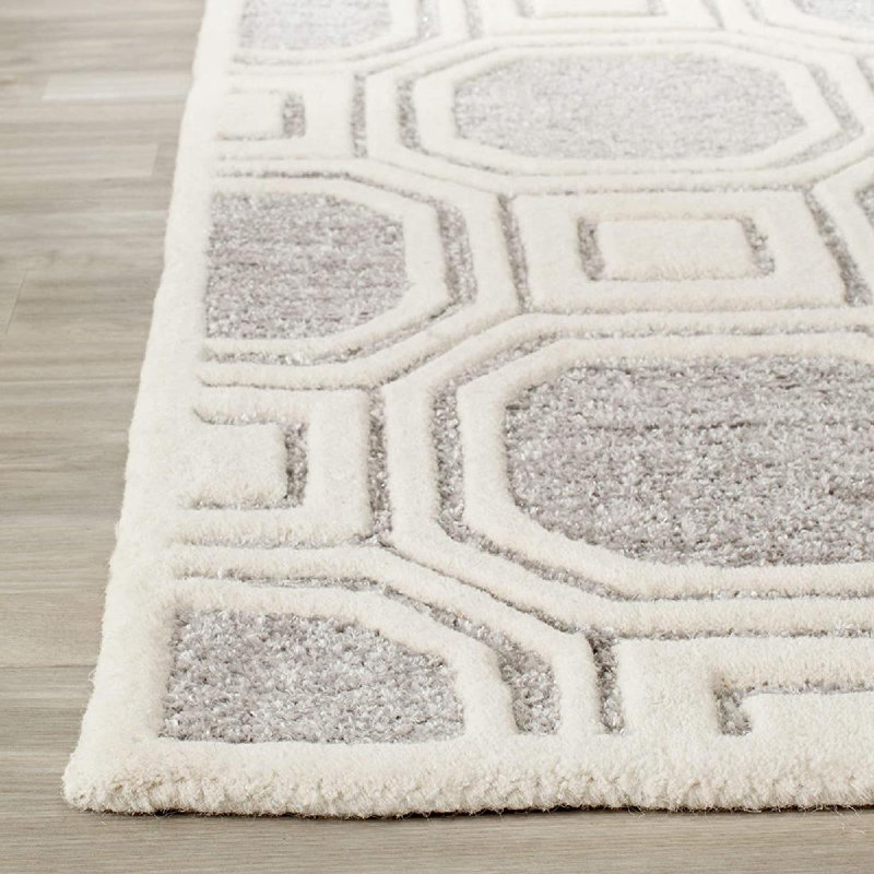 Trakia Hand Tufted Performance Geometric Rug, Rectangle 3' x 5'