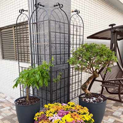 Mitsuyoshi Iron 4 Pack Metal Garden Trellis Rustproof Trellis