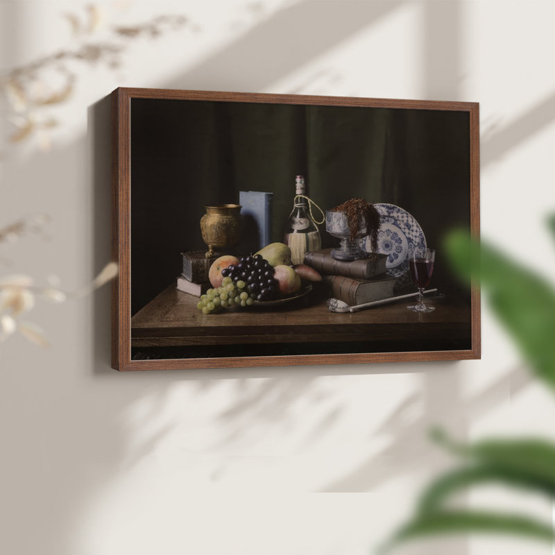 Moody Still Life VI - Reproduction encadrée - Restickable, H 8 po x l 10 po, Noyer