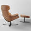 Fauteuil inclinable et pivotant en cuir véritable-1105981789