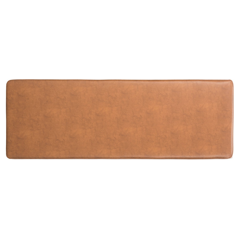 Alcott Faux Leather Upholstered Bench, Brown