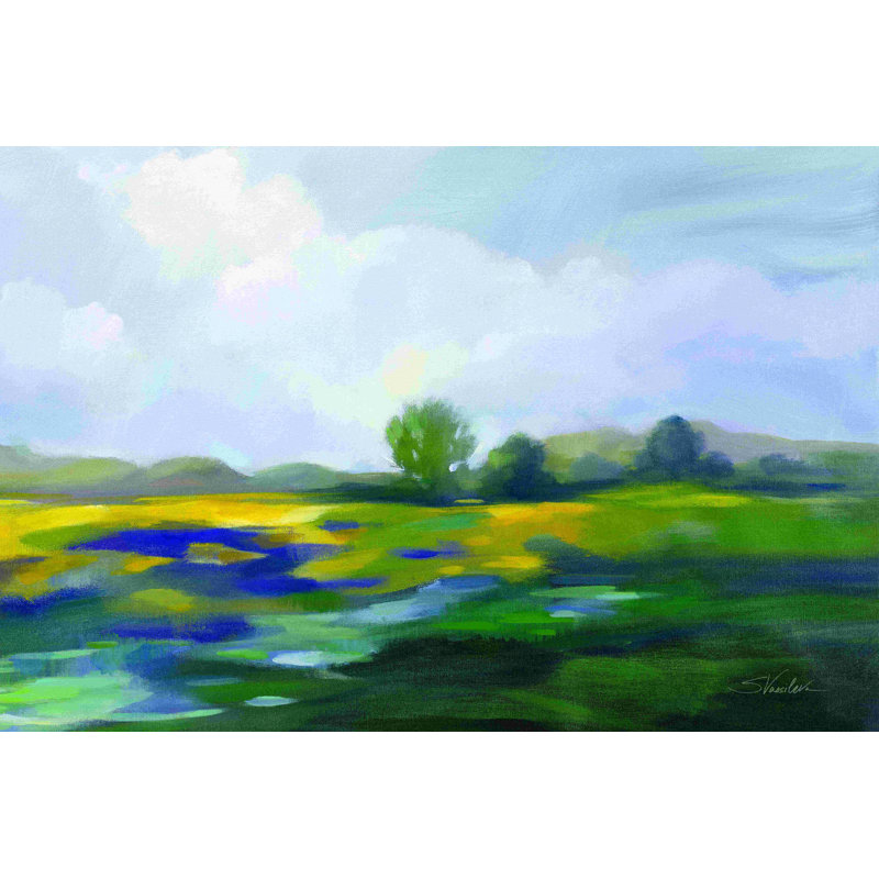 «Spring Green» par Silvia Vassileva, peinture sur toile tendue, H 8 po x l 12 po