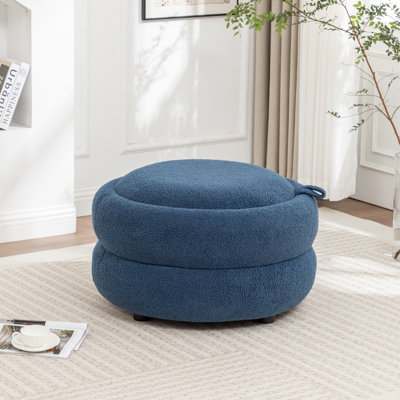 Upholstered Round Storage Ottoman
