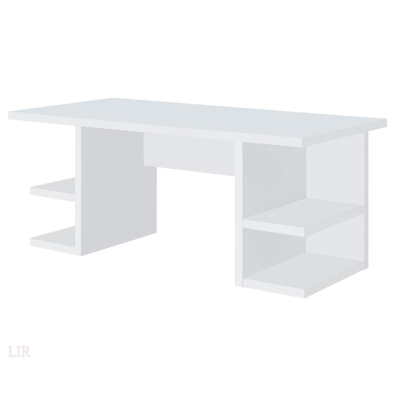 Bureau d'écriture Hannah à 4 tablettes avec plateau de table spacieux et espace de travail moderne Hannah