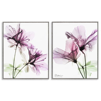 Purple Flower Bloom Design 2 Piece Giclee Art Set by Albert Koetsier