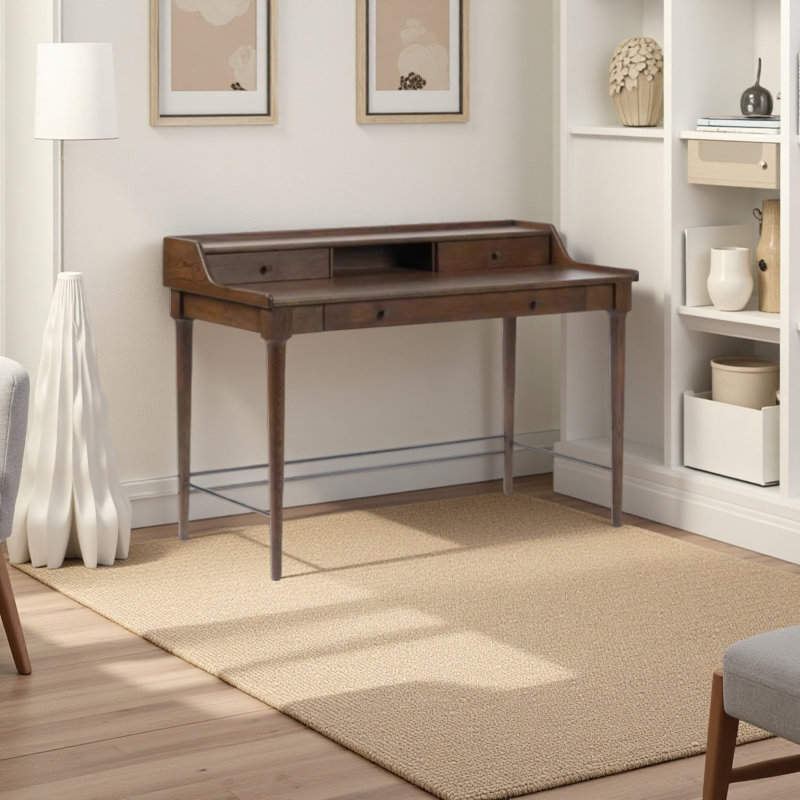 Bureau en bois de frêne blanc rétro, H 35,43 po x l 51,18 po x P 23,62 po