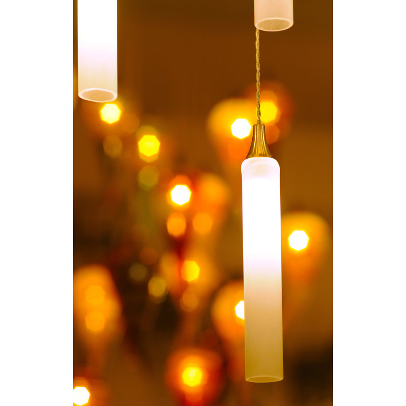 Rainfall 25 - Light Pendant, Gray, Black, 96" H x 26" W x 26" D