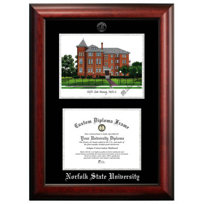 NCAA Norfolk State Spartans Gold Embossed Diploma with Campus Images Lithograph Frame