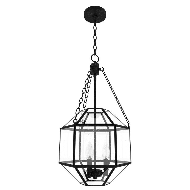 Indria 3 - Light Geometric Pendant, Rustic Iron, Large