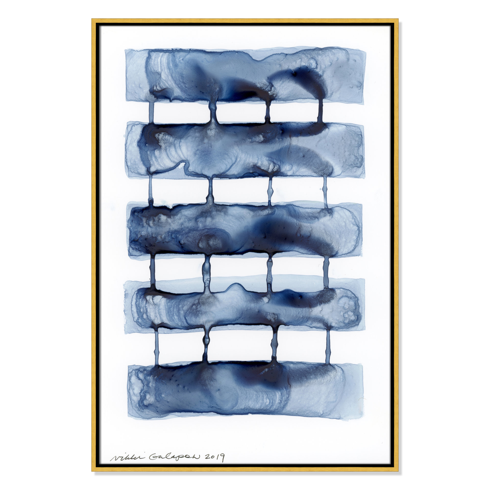 Stitched Together I by Nikki Galapon - Solid Wood Rectangle Print Single Piece Item on Canvas, Gold Framed Canvas