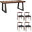 Nordic style iron and solid wood dining table set-106687015