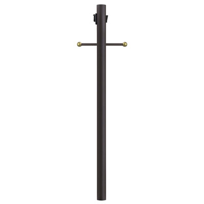 Solus 7, 8, or 10 ft. Direct Burial Lamp Post with Decorative Cross Arm, Convenience Outlet, and Dusk-to-Dawn Photocell Sensor