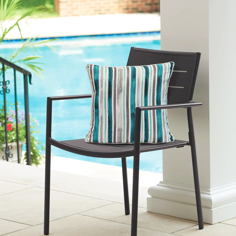 Striped Outdoor Reversible Throw Pillow