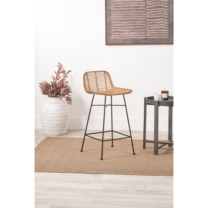 Wicker Bar Stool, Natural