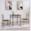3-Piece Retro Brown Kitchen Dining Set with Sturdy Steel Frame for Compact Spaces