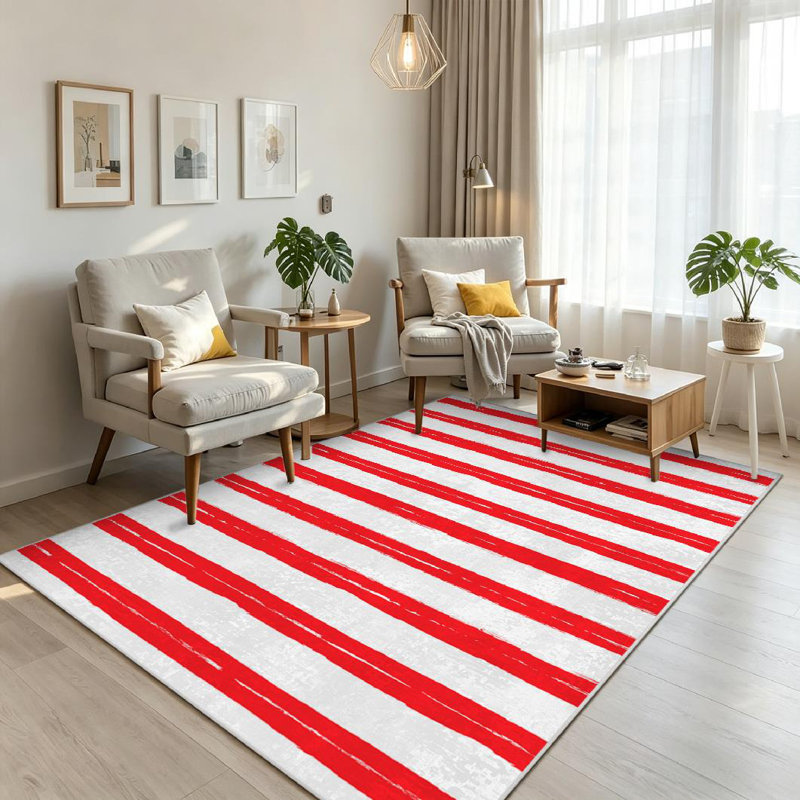 Tapis blanc lavable à la machine rétro rétro rétro, Rectangle 71" x 98"