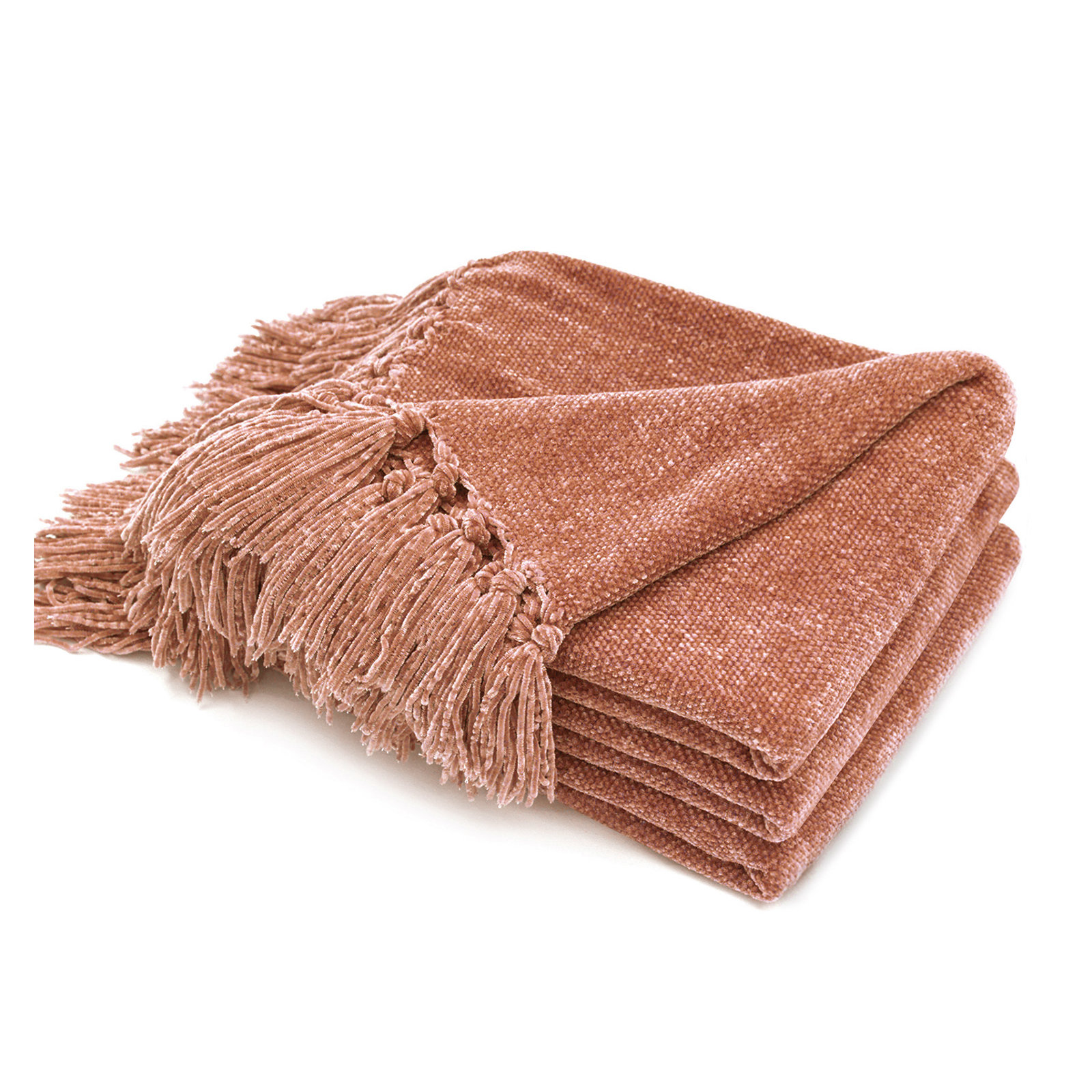 Soft Chenille Throw Blanket, Clay, 60" L x 50" W