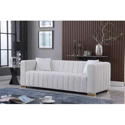 Anagrace Velvet Rolled Arms Chesterfield Sofa -  Everly Quinn, DCDAF862F54741FEB76886C0CED309C5