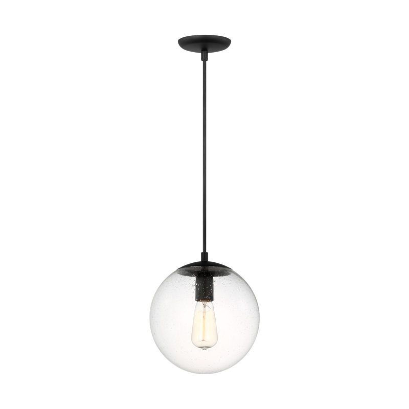 Leo - Luminaire suspendu sphérique suspendu à une lumière avec verre transparent ensemencé de Visual Comfort Studio