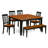 6 Piece Modern Dining Table Set Contains a Square Wooden Table with Butterfly Leaf and 4 Dining Room Chairs with a Bench, 54x54 Inch, Black & Cherry-603382023-603382025-603382024