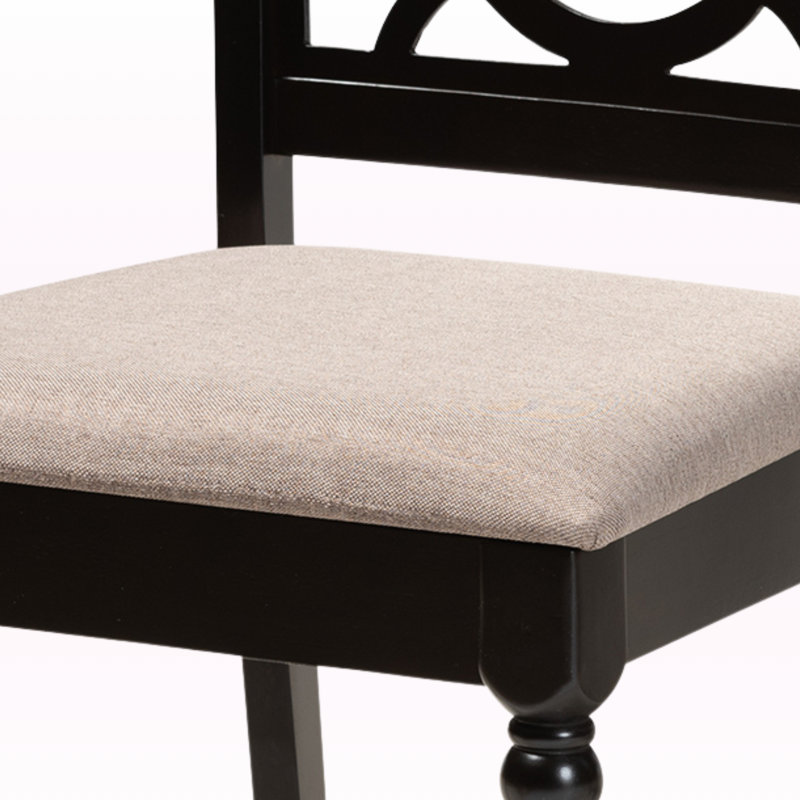 Lebanon Campo Upholstered Solid Wood Cross Back Parsons Chair in Sand