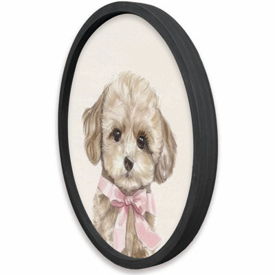 «Poodle Doodle Puppy», reproduction encadrée noire 20 x 20