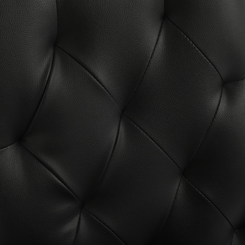 Chaise parsons capitonnée Barbagallo, Similicuir noir