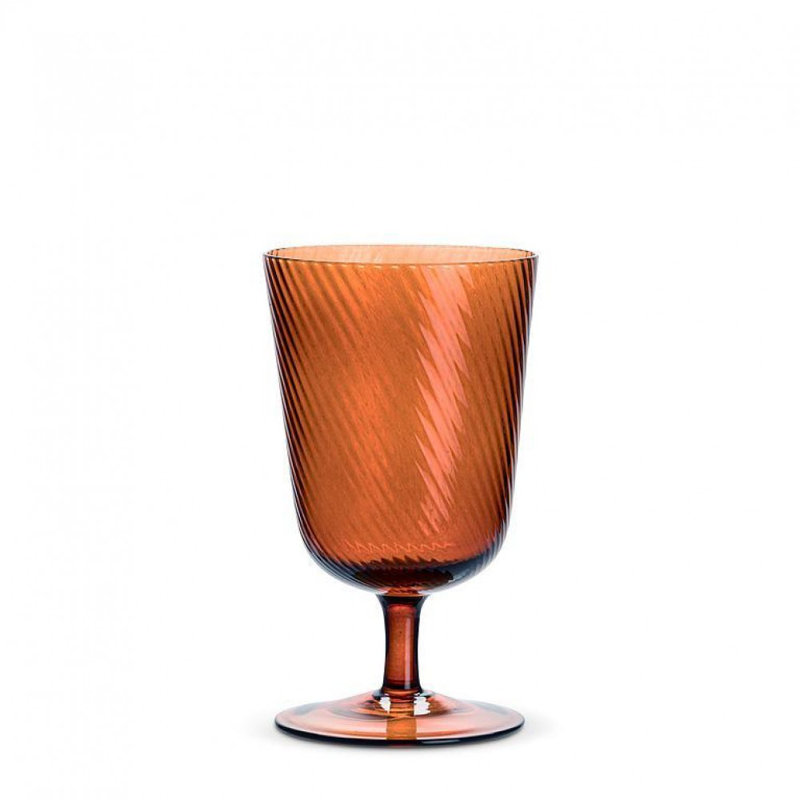 Dark Amber Optic Swirl All Purpose Glass