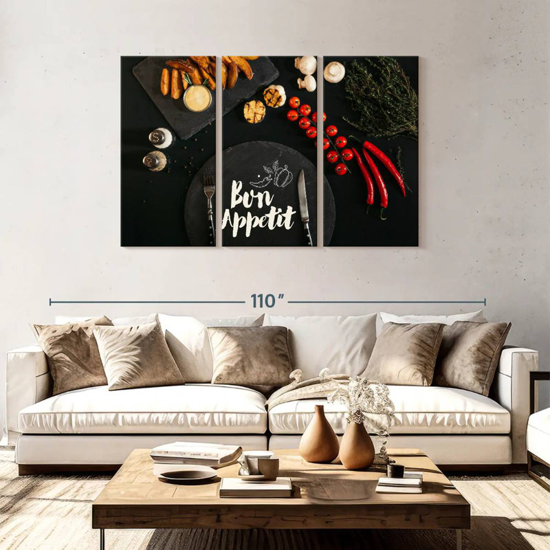 Tergel Black Bon Appetit, 48" H x 74" W