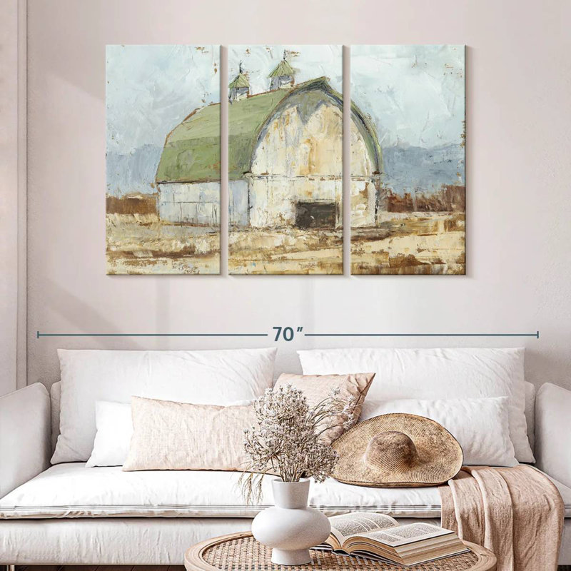 Lilie Whitewashed Barn II, 32" H x 50" W