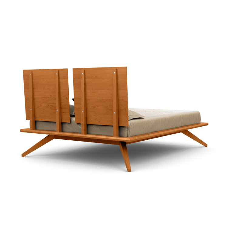 Astrid Solid Wood Platform Bed, Queen, Natural Cherry