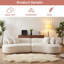Canapé d'angle incurvé de luxe en forme de L, canapé-lit surdimensionné minimaliste en bouclette blanche Teddy