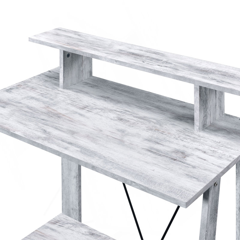 Bureau d'écriture antique blanc et noir avec tablette supérieure