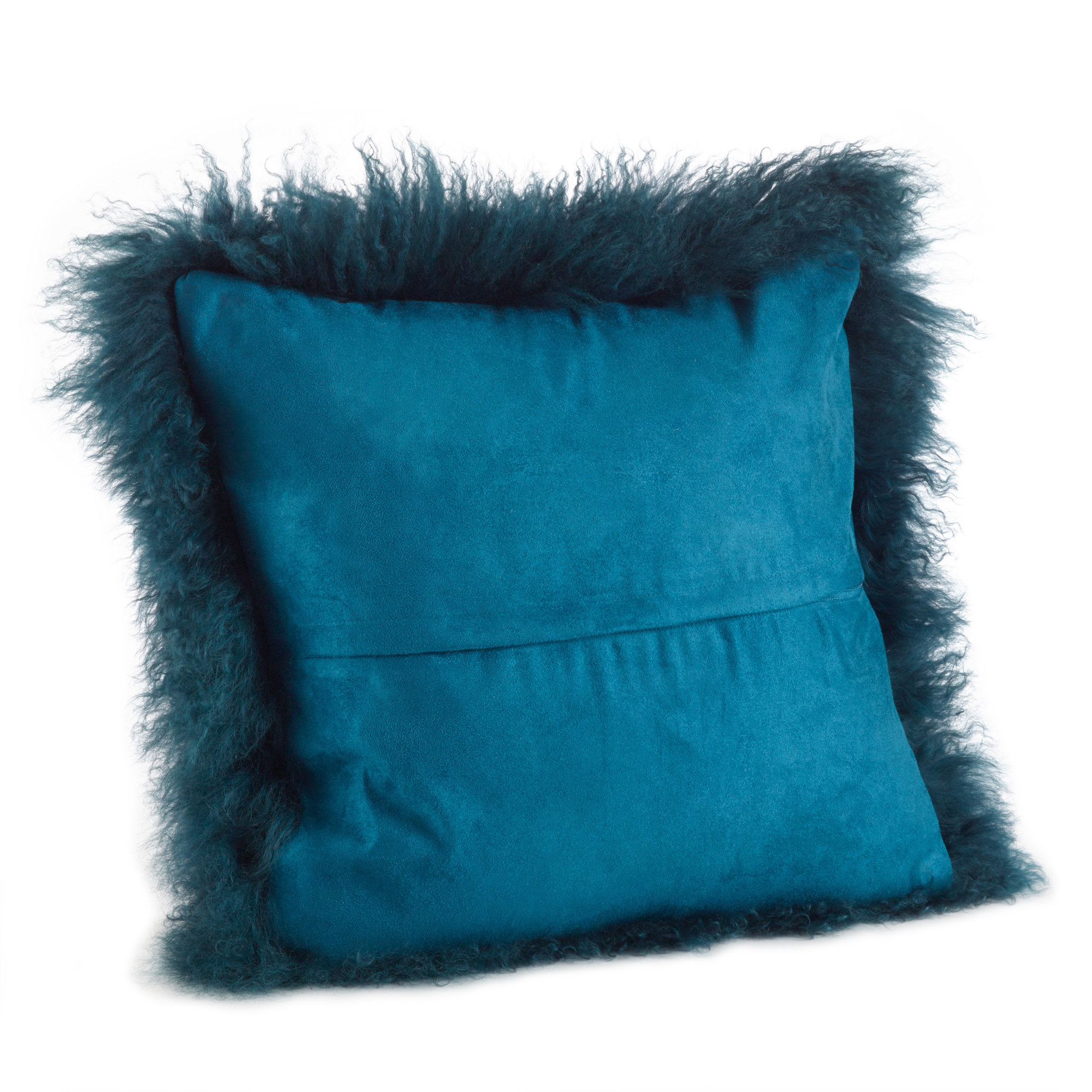 Iyana Wool Throw Pillow, Teal, Square 16"