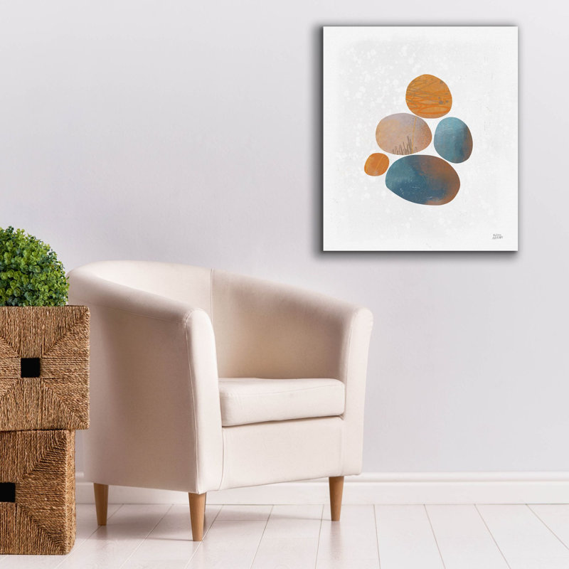 «Collage Stones 2» par Melissa Averinos, art mural sur toile, H 30 po x l 26 po x P 1,5 po