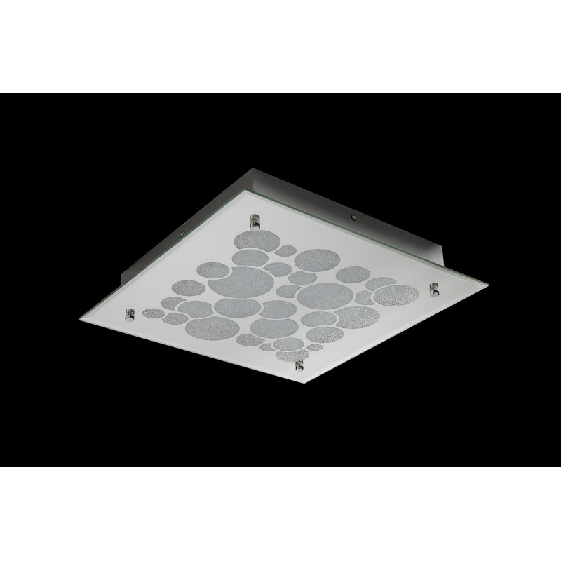 Glass LED Flush Mount, 7cm H x 35cm W x 35cm D