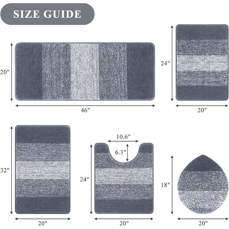 Microfiber / Microsuede Non-Slip Toilet Seat Cover, Gray