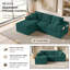 Canapé modulaire de 96 po sans os, canapé en forme de L réversible avec méridienne double couche, canapé 3 places en velours côtelé à assise profonde pour salon, aucun assemblage requis (vert)-306596305