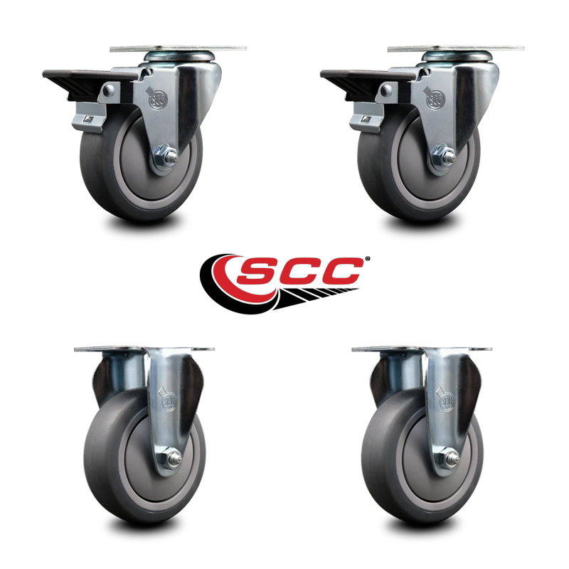 4-Piece Thermo Rubber Caster Set