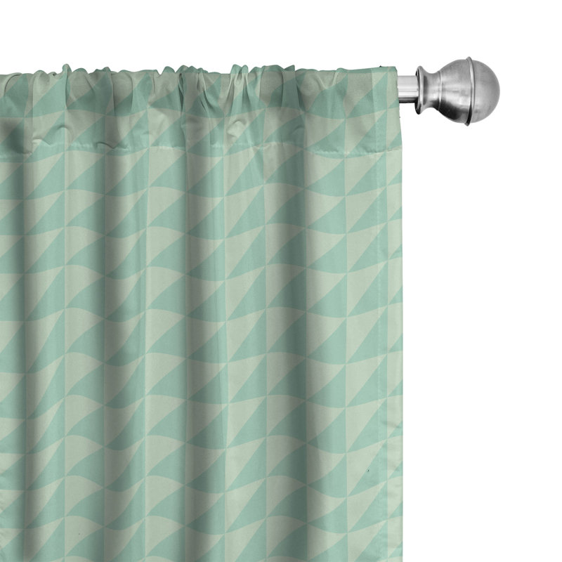 Rideaux 4 panneaux Ambesonne Mint, triangles demi-carrés, vert menthe et amande, L 56 po x L 84 po