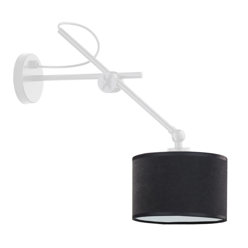 Ahyana Swing Arm Sconce, Silver, Black/White