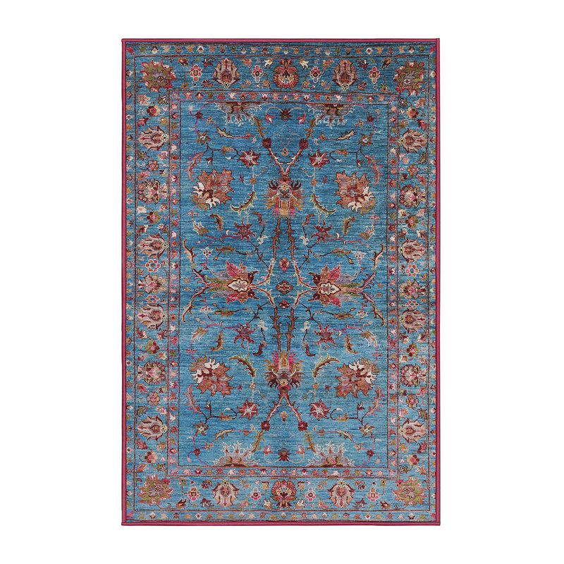 Tapis 100% moderne de style Mid-Century 2401 lavable à la machine, Rectangle 7 pi x 9 pi