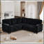 Canapé d'angle en L avec lit gigogne et rangement, canapé cinq places pour salon, ports USB, idéal pour les appartements modernes-302769428